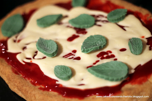 Basil leaves white chocolate raspberries shortbread Basil eaves white chocolate raspberries shortbread