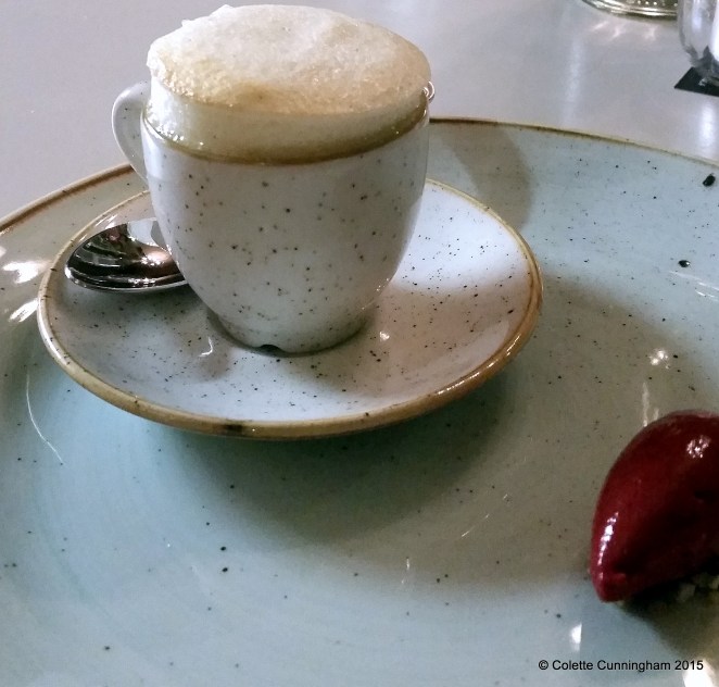 Crème Fraîche Soufflé, Preserved Blackberry Sorbet 1-20150313_215504